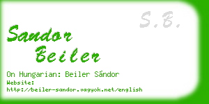 sandor beiler business card